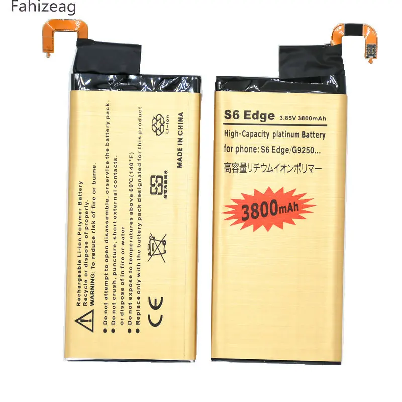 Fahizeag 10 шт. 3800 мАч EB BG925ABE запасная батарея для Samsung Galaxy S6 Edge G9250 G925S G925FQ SM G925l G925F G925L