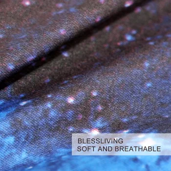 BlessLiving Nebula Bedding Set 3D Galaxy Duvet Cover 3 Piece Kids Boy Girl Bed Linen Blue Purple Space Bedding Bedspreads Queen 2