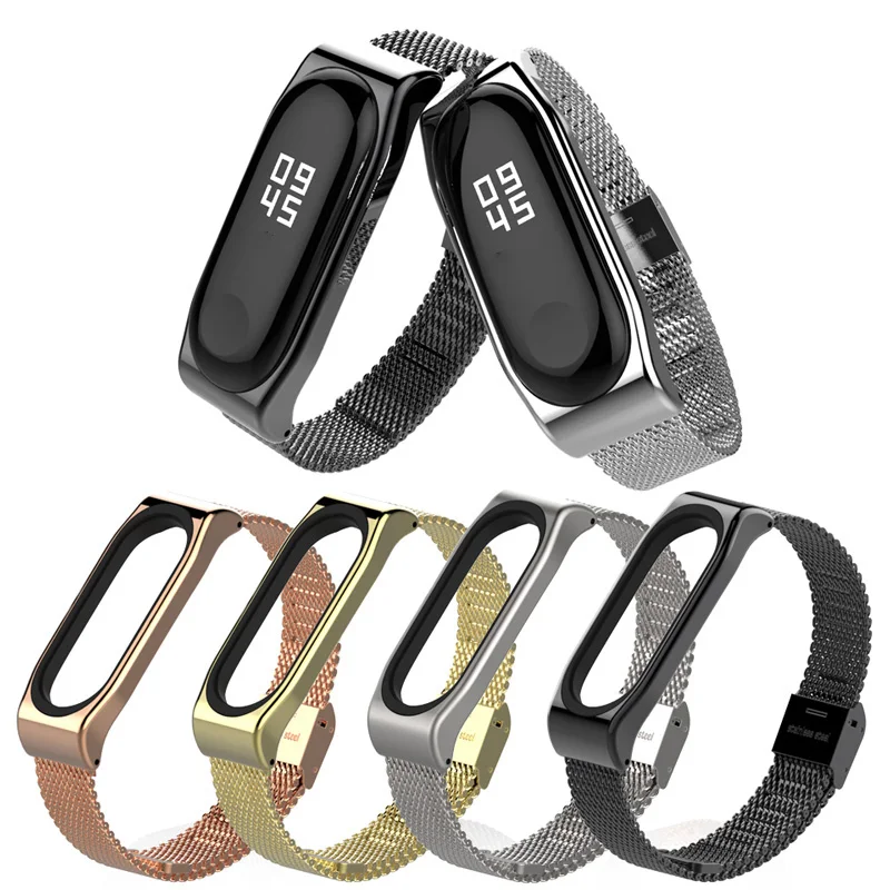 Металлический браслет для Xiao mi Band 3/4, ремешок на запястье mi band 4, браслет, смарт-часы Band mi Band 3, ремешок из нержавеющей стали для mi 3