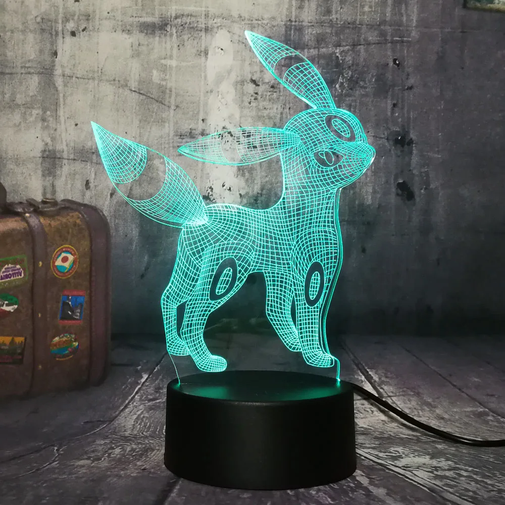 Новинка милые Umbreon игры Pokemon Go 3D Красивая Милая светодиодный Ночной светильник 7