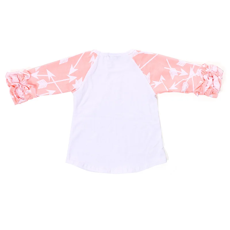 Kaiya Angel Boutique/детская одежда Детские топы с оборками и рюшами для девочек футболки