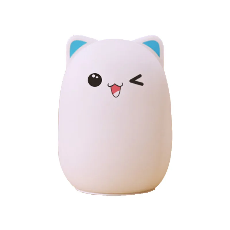Новый милый кот светодиодный USB детский ночник с животными Перезаряжаемый