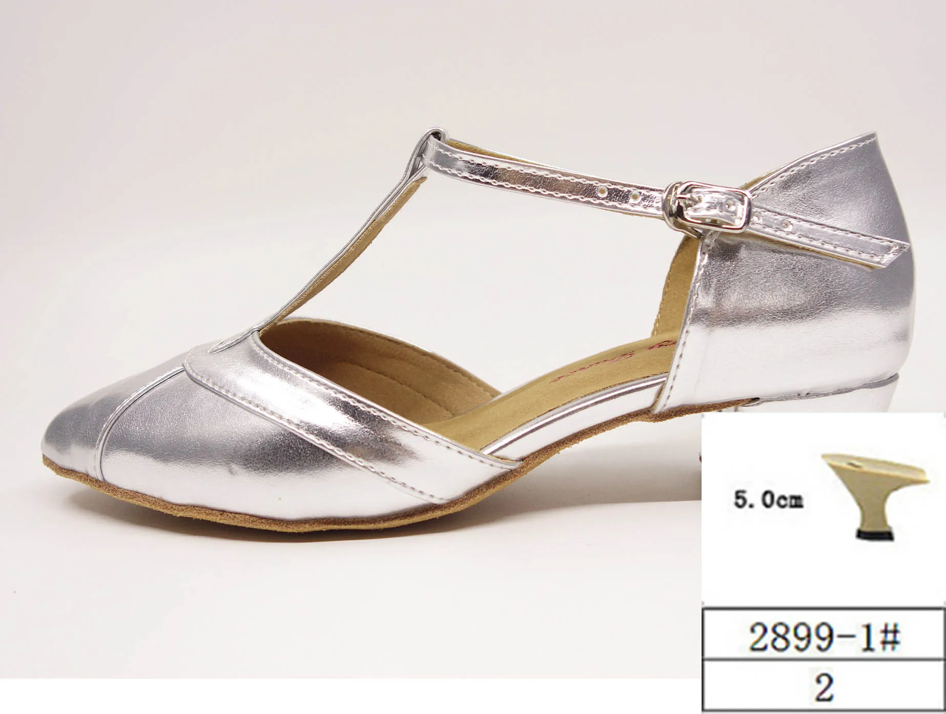 Heel-2899-1 HXYOO/Женские латинский танец сальсы из искусственной кожи; обувь серебристого цвета на низком каблуке 3 см; Обувь для бальных танцев для девочек; ZC48 - Цвет: Heel-2899-1
