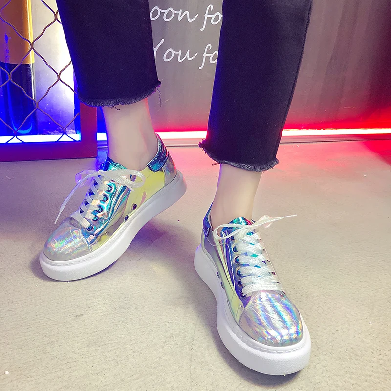 2019 Brand High Quality Colorful Women's Leather Casual Shoes Fashion Breathable Platform Sneakers Flats | Обувь