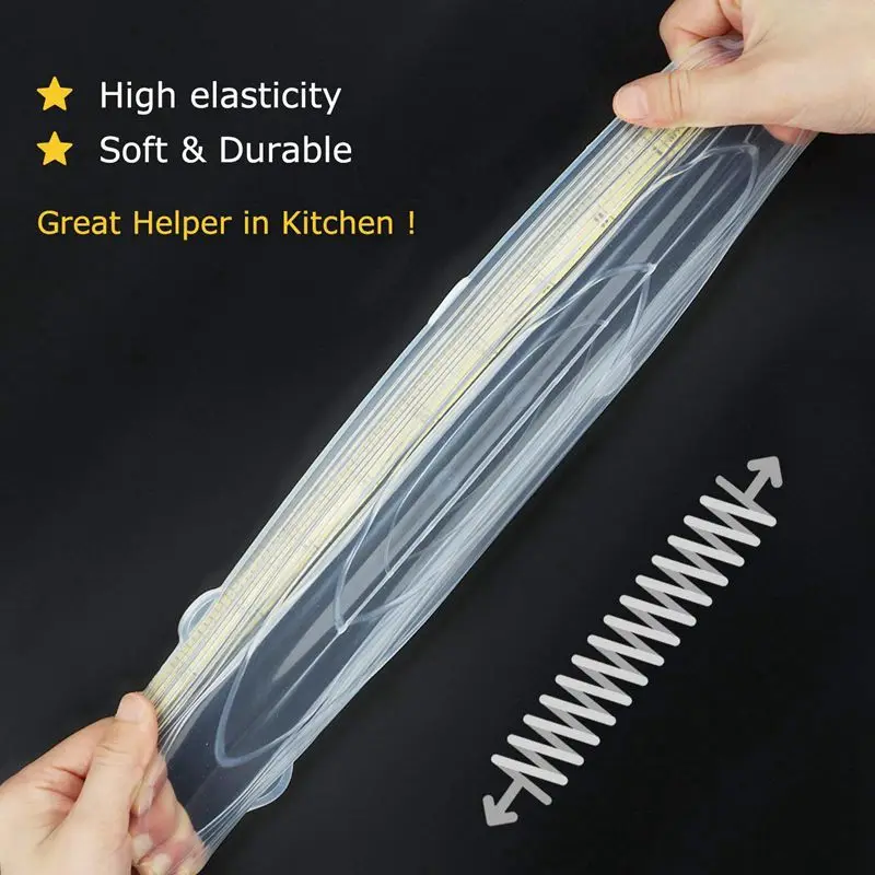 Silicone Stretch Lids 6 Pcs Stretchable Reusable Food Covers with Six Sizes Suction for Containers Plus S-Shaped Kit | Дом и сад