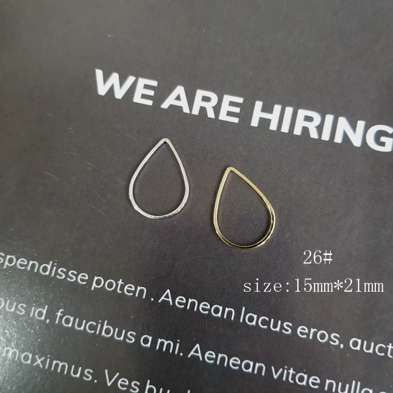 26 DIY Earrings accessories, Korean version, Minimalist handcrafted, gold, silver, copper, geometry,earrings material, 20 piece - Цвет: 26