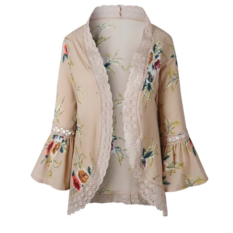 

Plus Size Lace Jackets Women Coat 2021 Spring Summer Floral Women Jacket Female Ladies Open Stitch Coats Beach Boho Jackets
