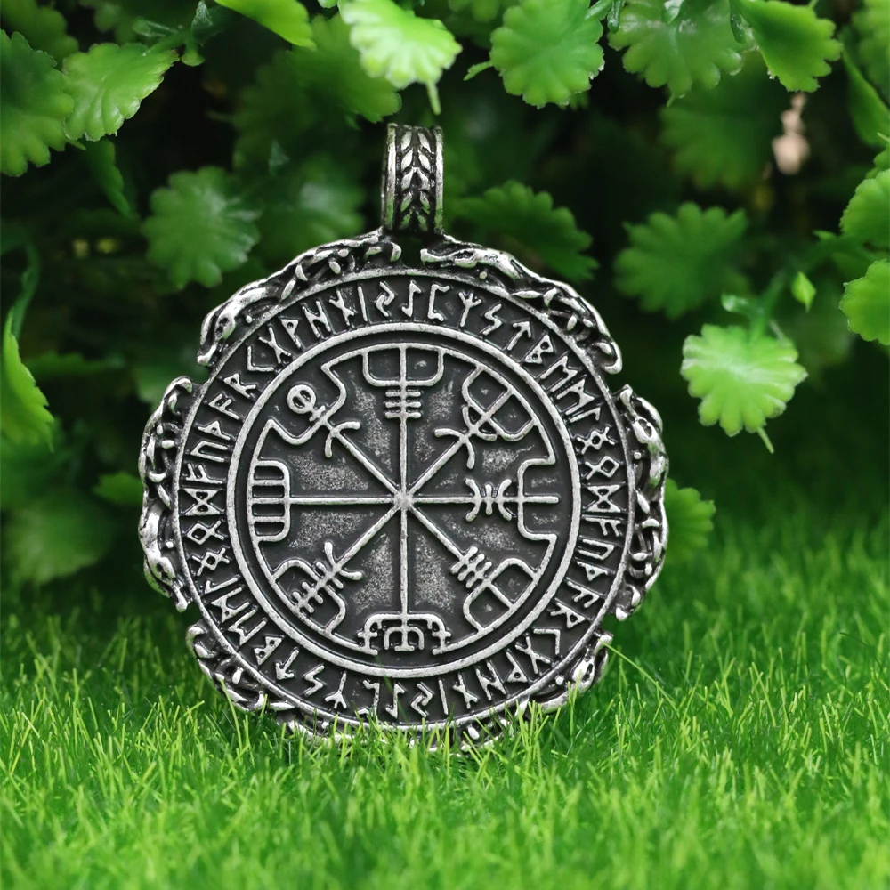 

LANGHONG Legendry Vegvisir ожерелье с дизайном «Руна» Norse Vegvisir RUNE и ожерелье с кулоном дракона ожерелье оригинальные ювелирные изделия талисман