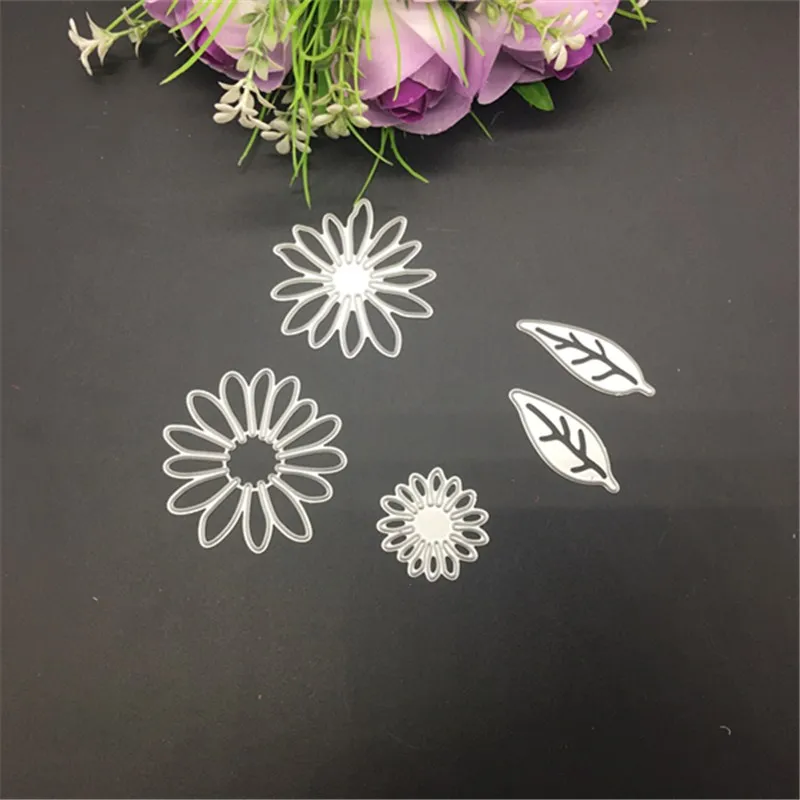 6 шт./компл. металлические трафареты для вырезания листьев и цветов ручная работа