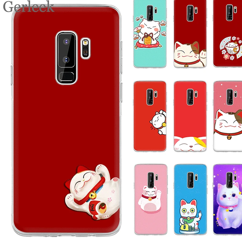 Чехол с изображением из мультфильма Lucky Cat для Samsung M10 M20 M30 M40 S6 S7 Edge S8 S9 S10 Plus S10e Note 8 9