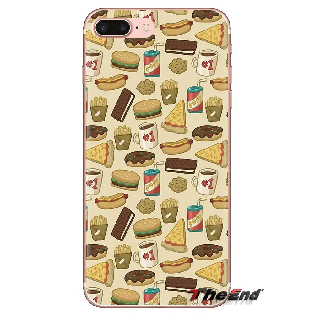 Ультратонкий чехол LVOE Junk Food Collage ART Pattern для LG G3 G4 Mini G5 G6 G7 Q6 Q7 Q8 Q9 V10 V20 V30 X Power 2 3 K10 K4 K8