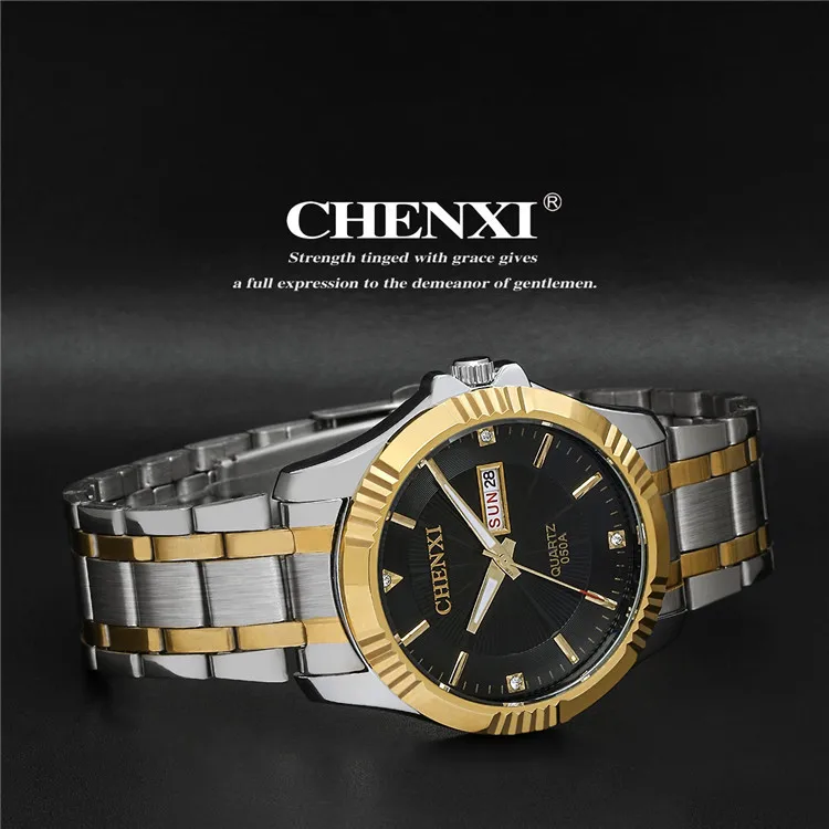 Мужские деловые водонепроницаемые часы Роскошные наручные из серебристой и