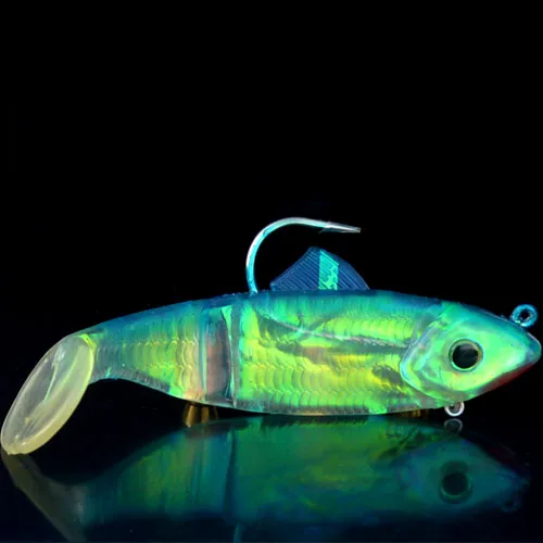 

Hot Sale 1Pcs Lead Fish Soft Bait 53.5g 14cm Artificial Fishing Lures French VMC Hook For Deep Sea Big Game