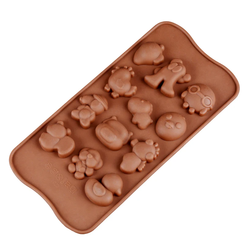 21x10.5x1 CM SJ шоколадная форма животное Медведь Кролик Утка противень для выпечки Кондитерские украшения конфеты торт силиконовые формы для выпечки инструменты для кухни - Цвет: 21x10.5x1 CM