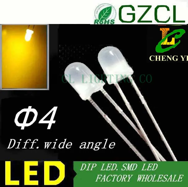 Белый 4 мм DIP led диффузный круглый 2-контактный диод 3 0-3 5 В светодиодный Диод | Лампы
