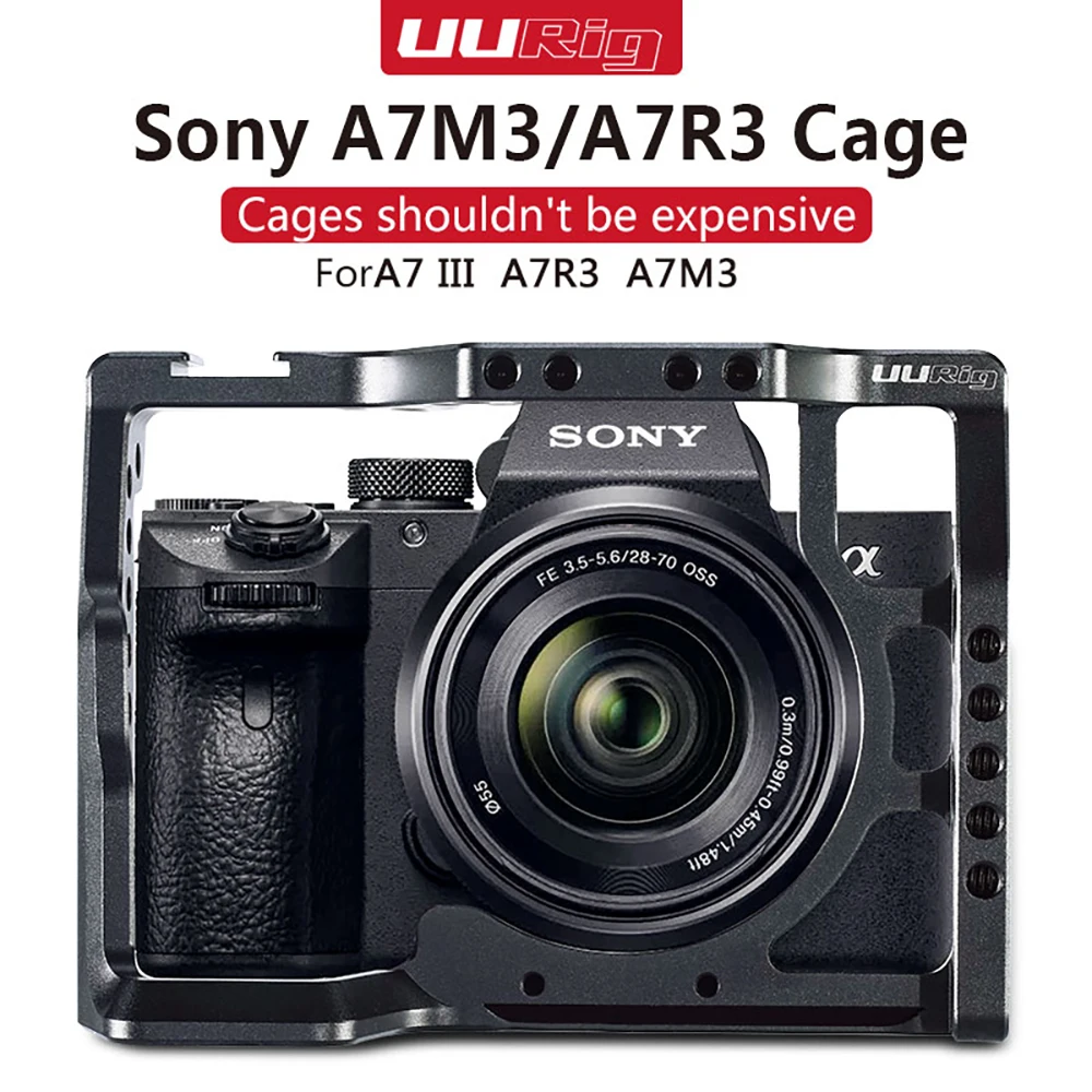 UURIG Алюминиевый металлический корпус для камеры A7III защитный чехол SONY A73 A7R3 A7M3 DSLR