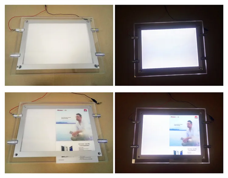 Светодиодный дисплей на окно для ресторана и магазина акриловая рамка плаката A4