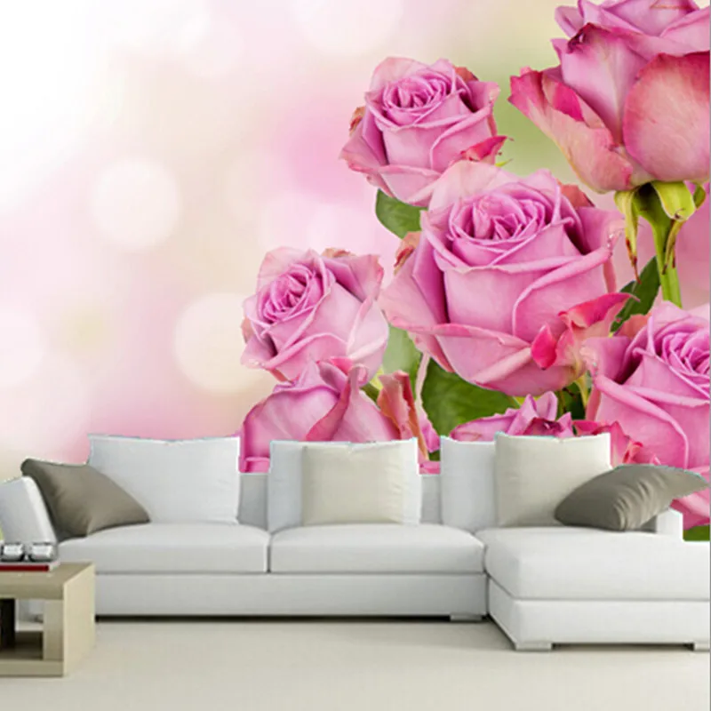 

Custom 3D murals,beautiful pink color roses flowers wallpapers ,living room sofa TV wall bedroom background wall paper