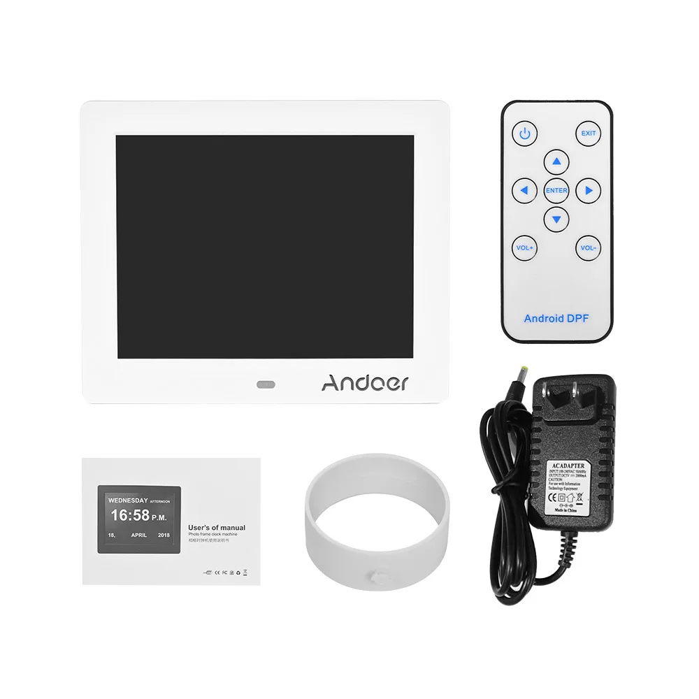 Цифровая фоторамка Andoer 8 &quot светодиодный экран простые часы фотовидео