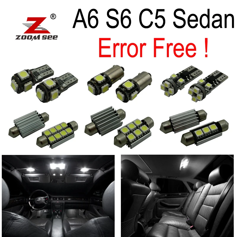 24 шт. X canbus Error Free для Audi A6 S6 C5 седан СВЕТОДИОДНЫЙ внутренняя карта плафон комплект посылка(1998-2004