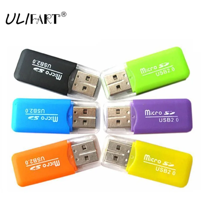 

ULIFART 300Pcs/Lot DHL Free Shipping 100% Brand New USB 2.0 Micro SD TF Card Reader USB 1.1 & 2.0 For Micro SD Card