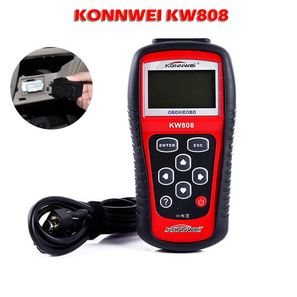 KONNWEI KW808 OBD Автомобильный сканер OBD2 авто автомобильный диагностический сканер инструмент multi-язык двигателя Fualt код ридер M28