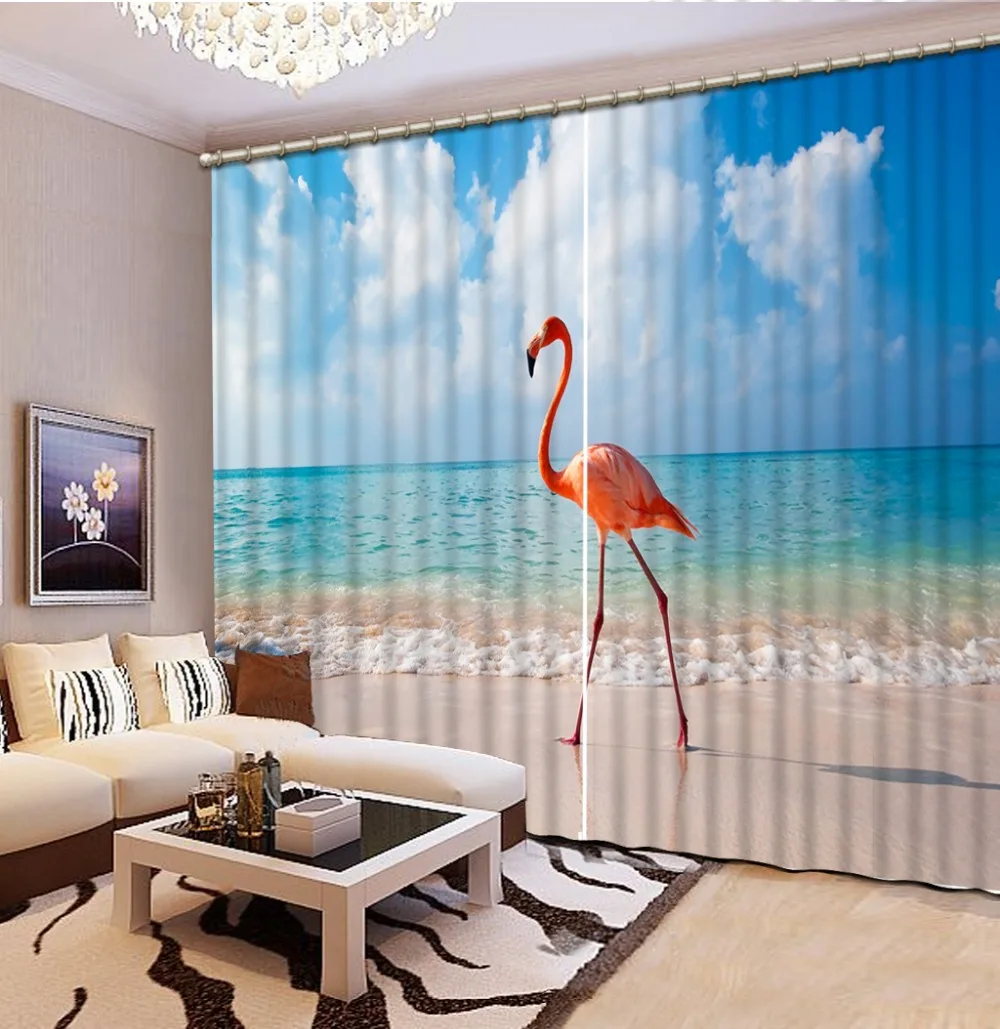 

Photo 3D Curtains for Living Room Window beach curtains bird curtain