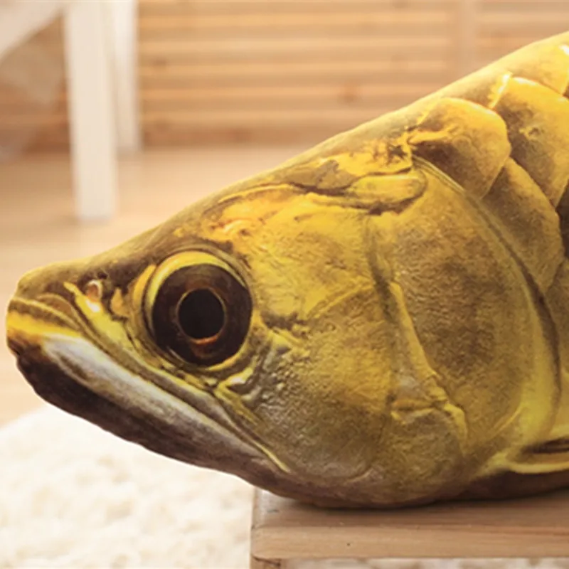 

1pc 30cm Cute Simulation Gold Arowana Plush Toy Stuffed Cartoon Animal Fish Pillow Golden Fish Pillow Gift for Kids Children