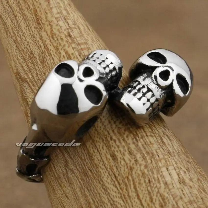 Мужские черепа из нержавеющей стали 316L байкерское панк-кольцо с рокером 7X002B |