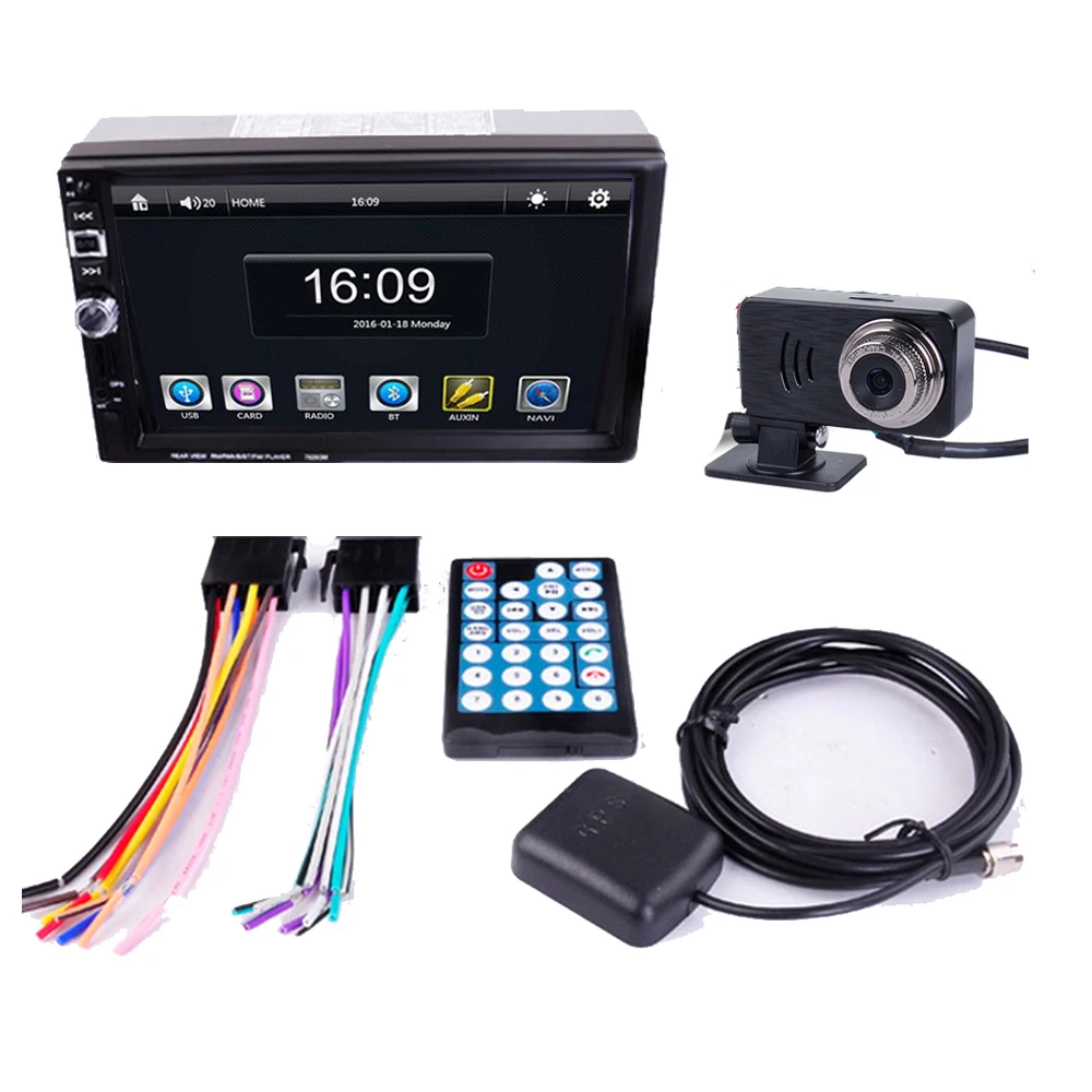Автомобильная магнитола с GPS навигацией 7 дюймов Bluetooth камера заднего вида DVR MP5