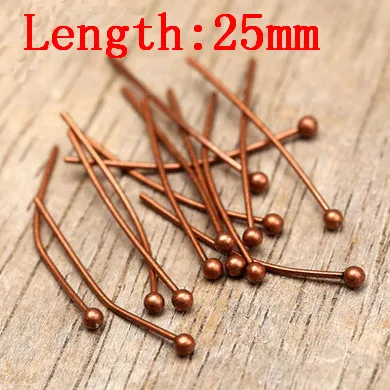 Red Copper Xinyao 200 шт. цвета: золотистый, серебристый Цвет шаровой головкой Шпильки Длина 20 25 30 40 50 мм головы Шпильки для изготовления ювелирных изделий выводы диаметр 0.5 мм F352 - Цвет: Red Copper