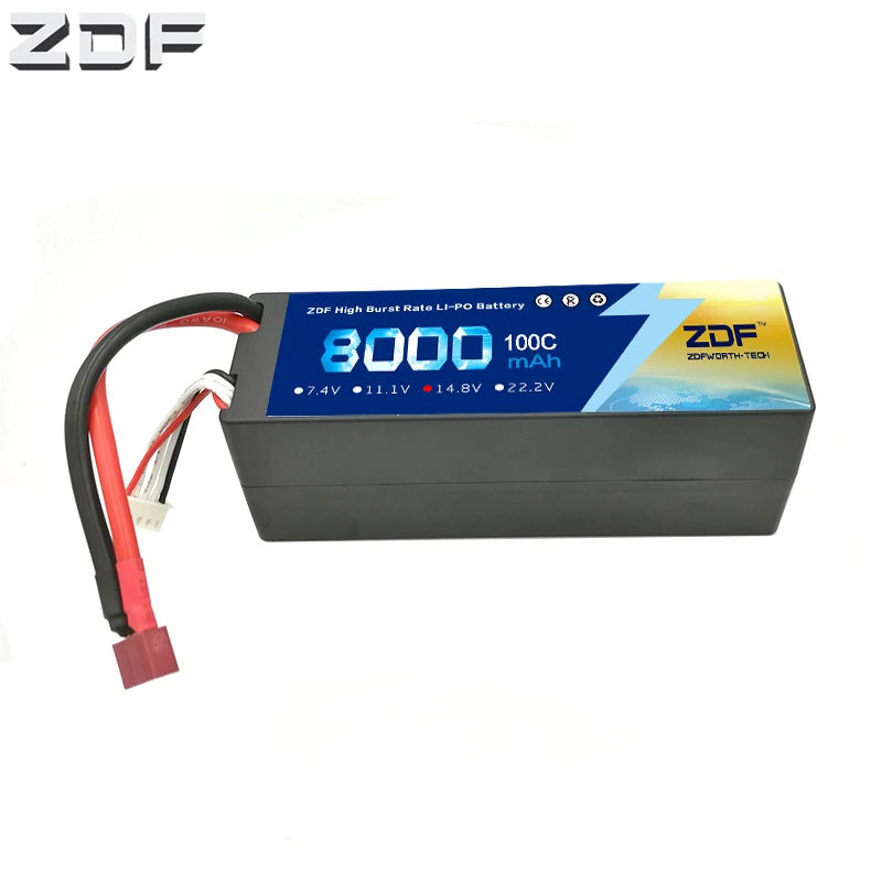 ZDF 4S Lipo литий полимерный аккумулятор 14 8 V 8000mAh 100C Burst 200C жесткий чехол AKKU для