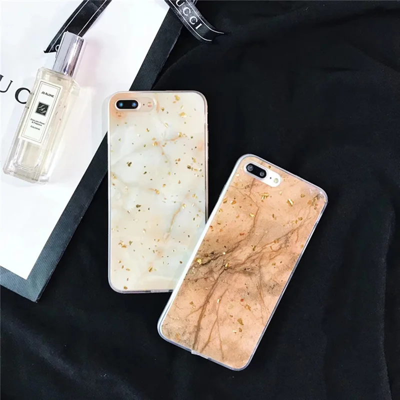 Luxury Gold Foil Bling Marble Phone Case For iPhone X XS Max XR Soft TPU Cover 7 8 6 6s Plus Glitter Coque Funda |