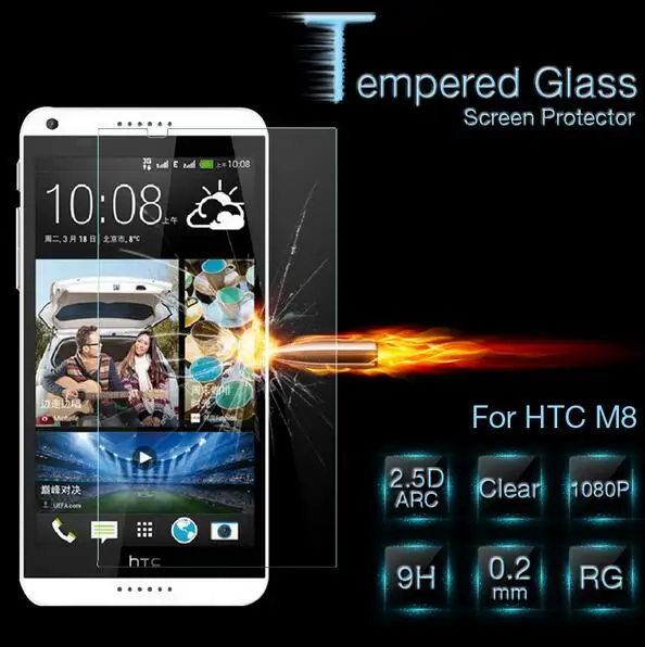 2.5D с уровнем твердости 9H Экран протектор для htc Desire 626 620 610 820 816 826 728 один M7 M8 E9 E9Plus E9W закаленное Стекло пленка