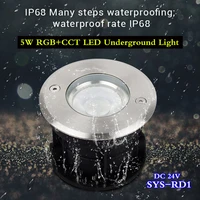 5w rgbcct led underground light waterproof smart subordinate lamp outdoor decor ip68 can remote controlappwifivoice control