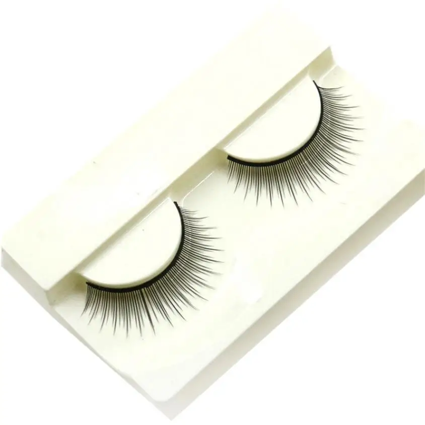 1 Pair Handmade Natural False Eyelashes Plastic Black stems Eye Lashes 2JU13 | Красота и здоровье