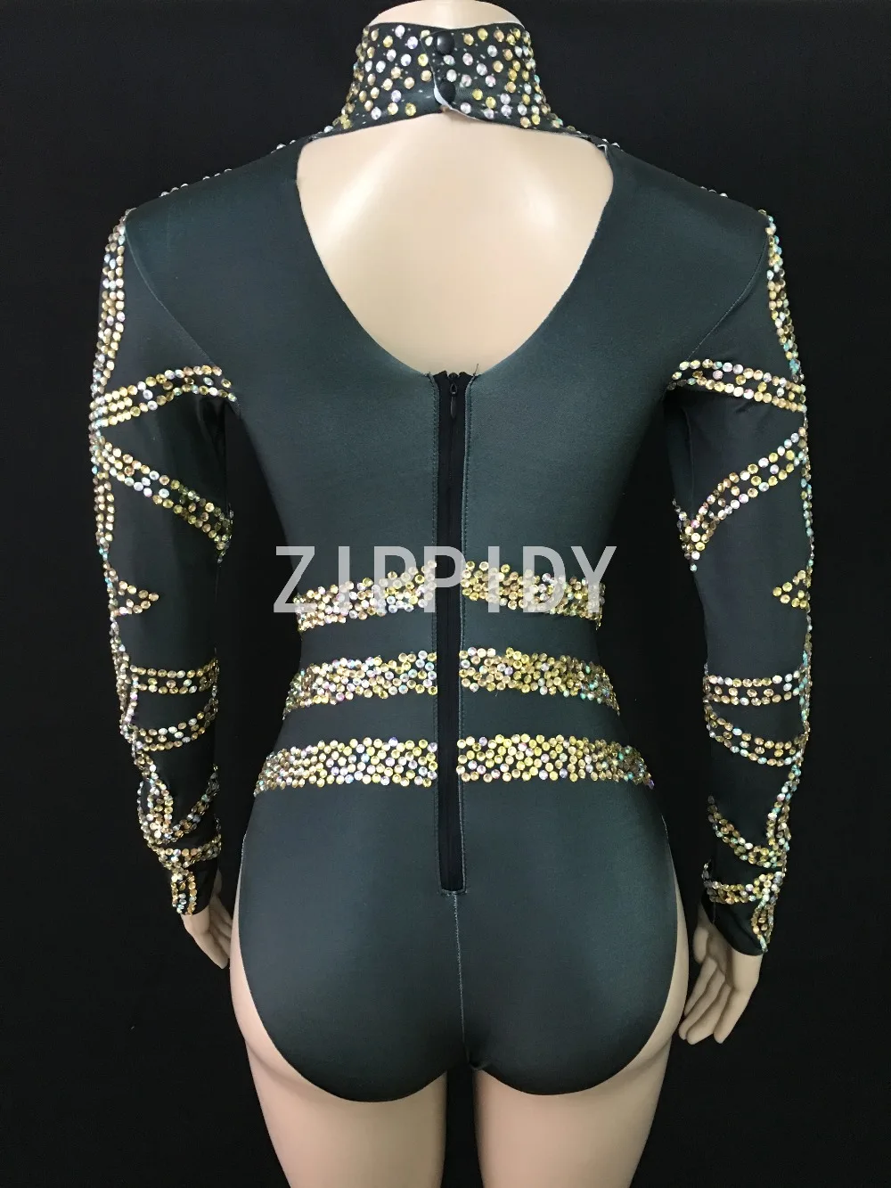 2018 Multicolor Bright Stones Bodysuit Women's Birthday Celebrate Outfit Nightclub Dance Wear Party Bodysuit Performance Clothes