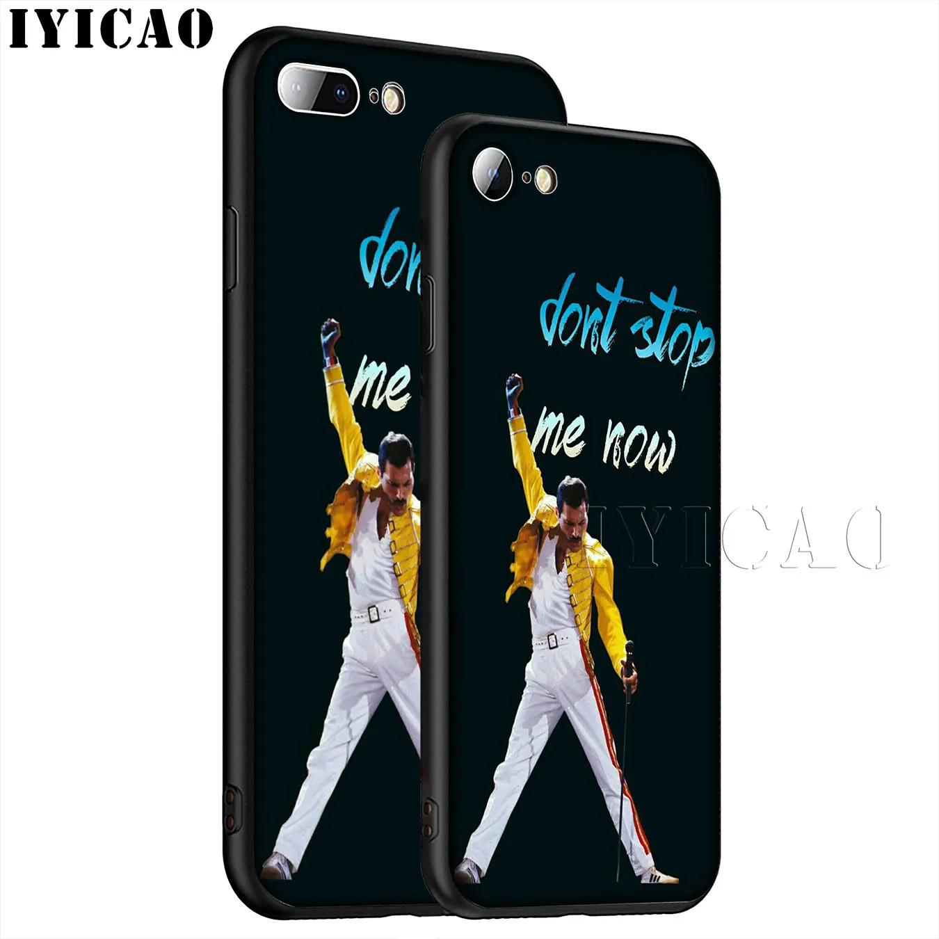 IYICAO Queen Freddie Mercury Soft Silicone Phone Case for iPhone XR X XS 11 Pro Max 6 6S 7 8 Plus 5 5S SE TPU Black Cover |