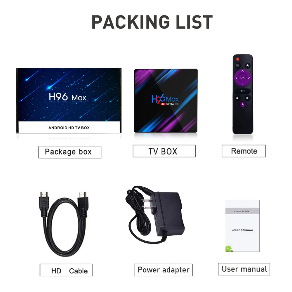 Wechip H96 MAX Смарт ТВ коробка RK3318 Android 9 0 Поддержка 4K @ 60fps HDR 2 4G/5G WI-FI IP SUB Suscription Декодер