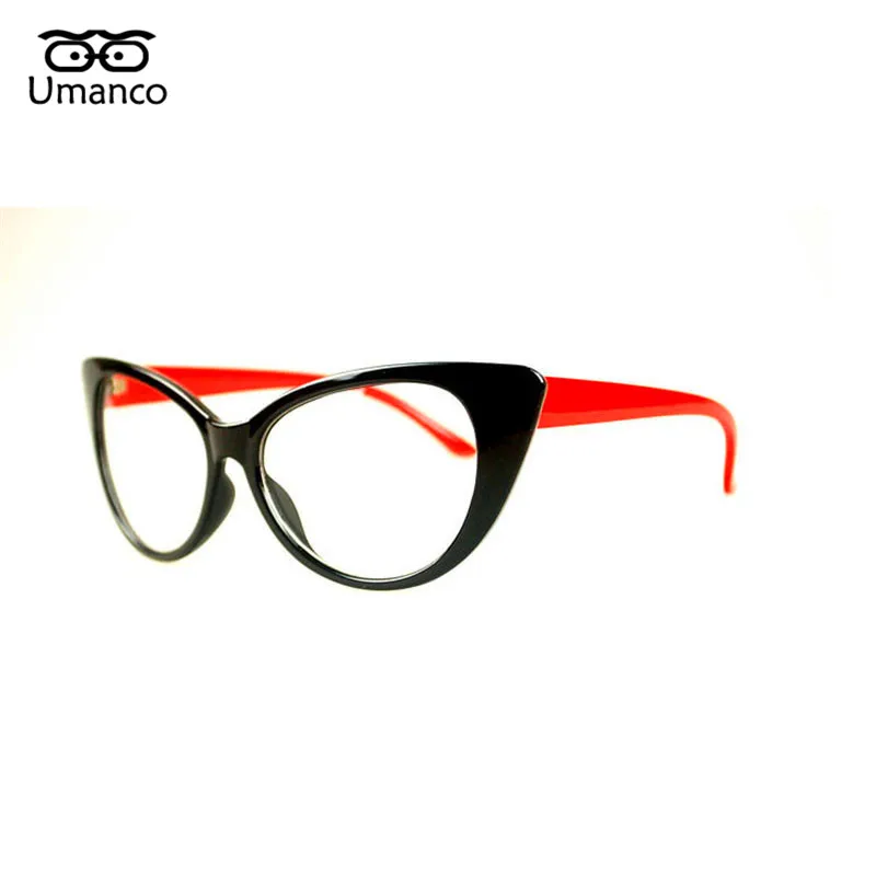 Umanco Cat Eye Крупногабаритные обычные очки для Для женщин Пластик Frame прозрачный Поликарбонат линзы очков уличной фотографии подарок
