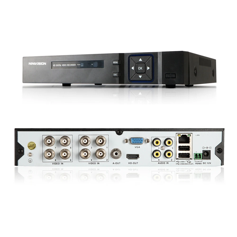 HKISDISTE 8CH система видеонаблюдения 1080P HDMI AHD DVR 8PCS 2.0MP IR комнатная и наружная камера