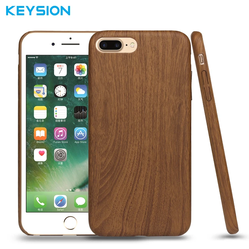 Роскошный чехол Keysion из ТПУ с деревянным узором для Apple iPhone 8 Plus 7 имитацией
