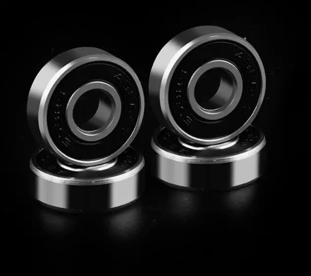 Черный 4 шт. ABEC 9 608RS скейт скутер скейтборд колеса запасные подшипники шариковый ролик Высокая точность валы подшипник сталь - Цвет: Черный