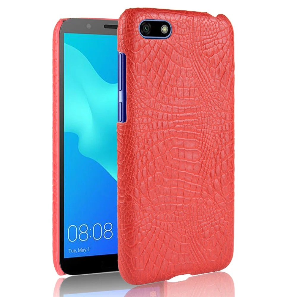 Роскошные крокодиловой кожи Pattern кожаный чехол для huawei Y5 2018 противоударный Hard Shell