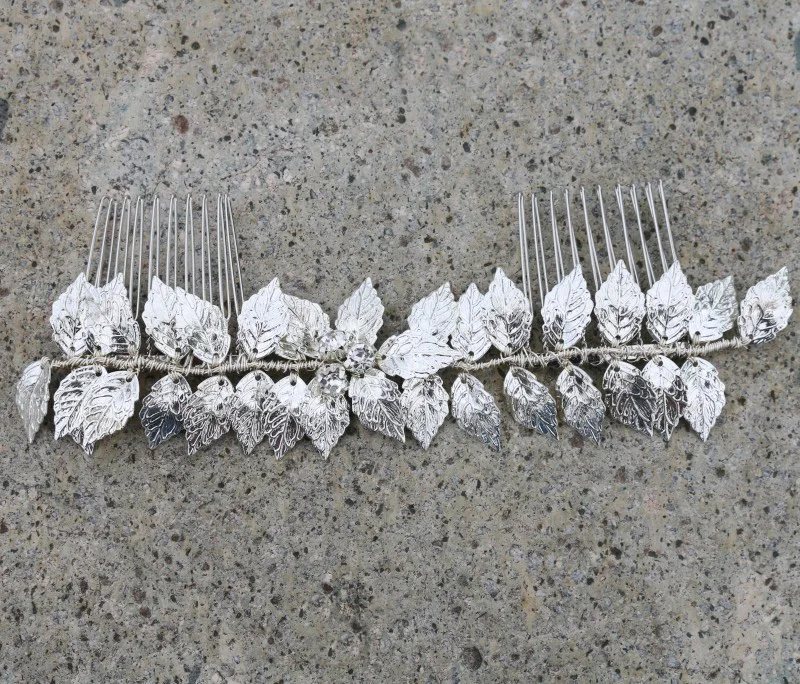 Женская повязка на голову Jonnafe расческа для длинных волос с золотыми листьями и