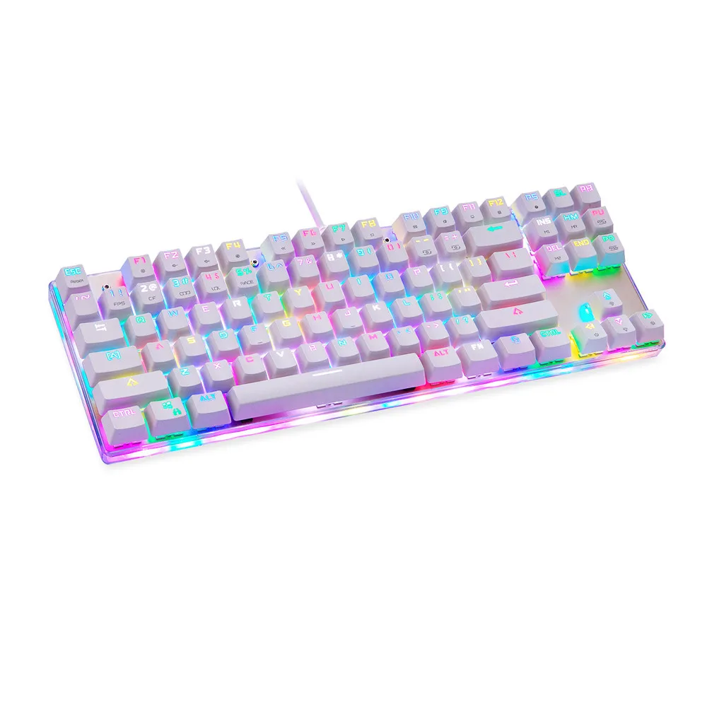 Клавиатуры игровые белые MotoSpeed K87s красочная подсветка Usb Проводная игровая клавиатура с подсветкой#20