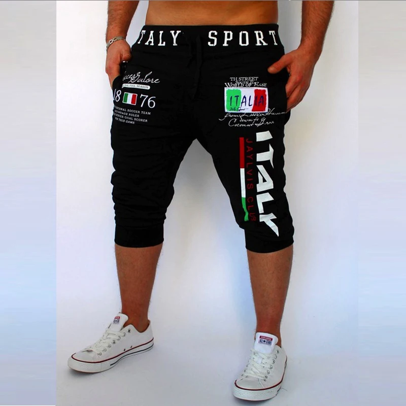 Men's Casual Leisure shorts Digital Letter print joggeres harem men's fashion masculina de marca hombre bermuda Shorts | Мужская