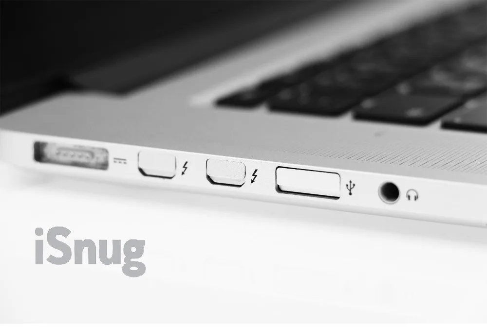 

8Mobility iSnug Stylish Aluminum Port Cap Dust Cover For MacBook Retina 13" 15" Year 2012 to 2015 Silver