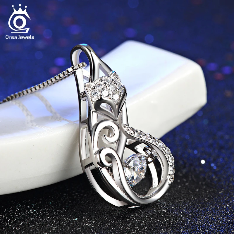 ORSA JEWELS милое ожерелье из стерлингового серебра 925 пробы с изображением лисицы 1