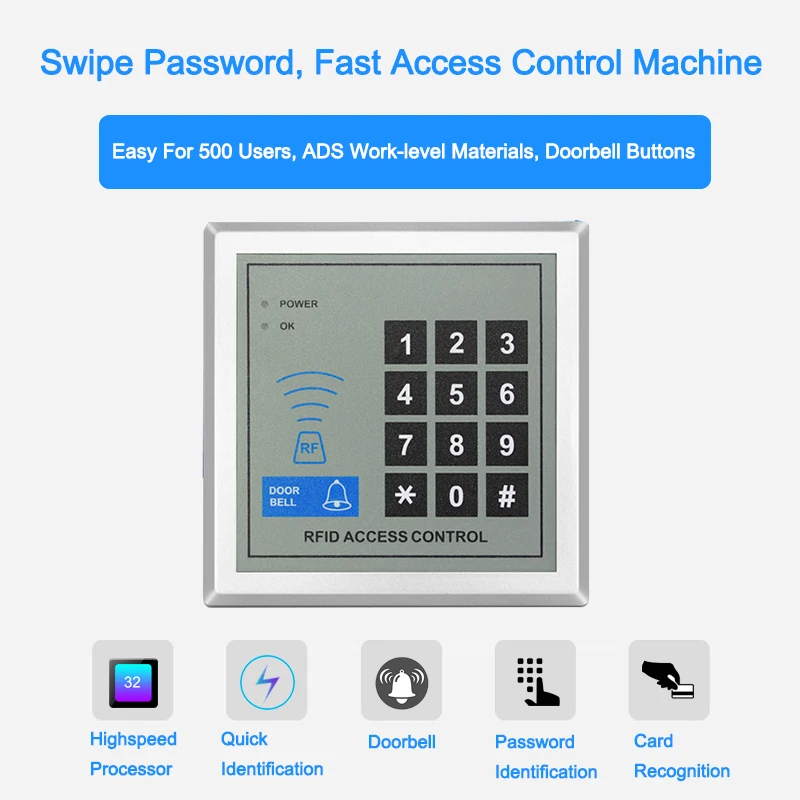 Eseye RFID Access Control System Security Device Machine Proximity Card Reader Entry Door Lock Quality For Door Access Control 1pcs access control keypad door lock digital panel rfid card keyboard proximity card reader for door access control system